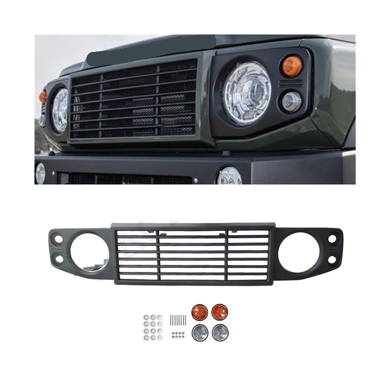 Amazon | 車のフロントグリル ABS ディフェンダースタイルリトル D